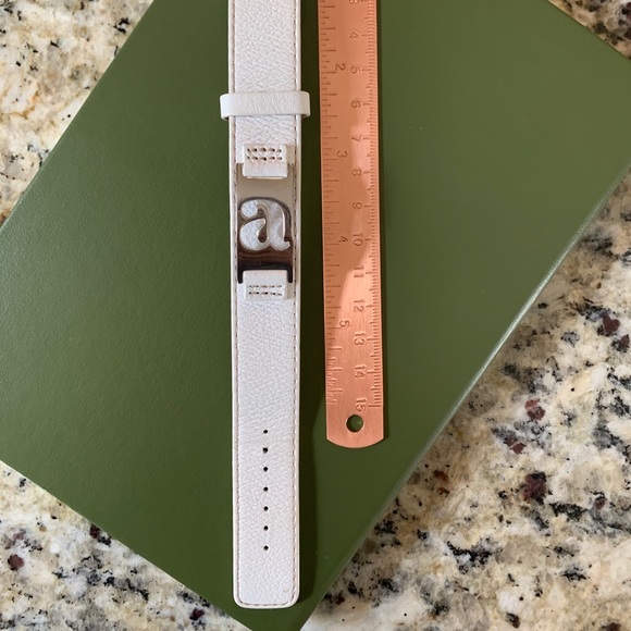 Fossil “a” Leather Buckle Cuff Bracelet - Picture 5 of 5